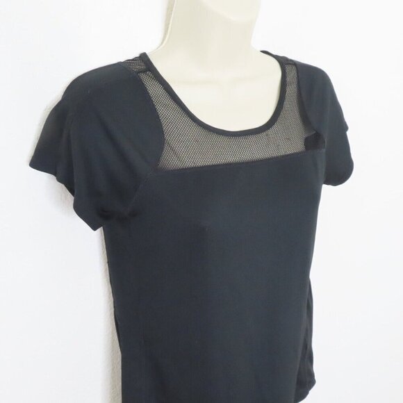 Nike Womens Small Black Mesh Accent Short Sleeve Athletic T Shirt Top Dri Fit - Picture 2 of 9